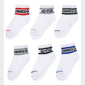 Converse Strmper - 6-pak - Quarter - Hvid m. Print