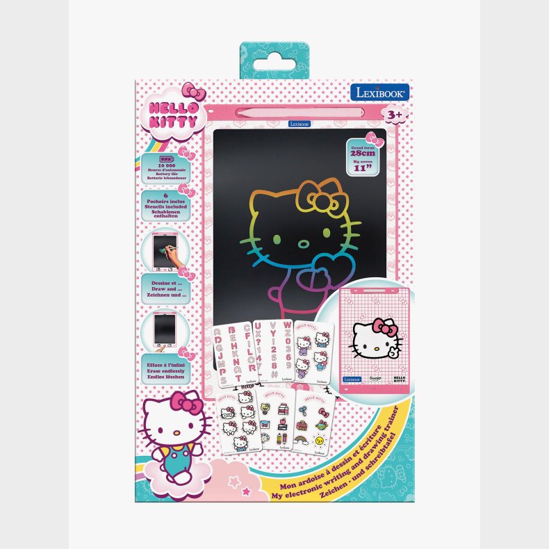 Hello Kitty Tegnetablet 10" med Stencilskabeloner