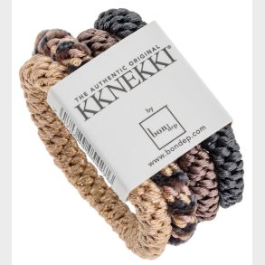 Kknekki Hrelastikker - 4-pak - Gr/Brun/Beige Glimmer Mix