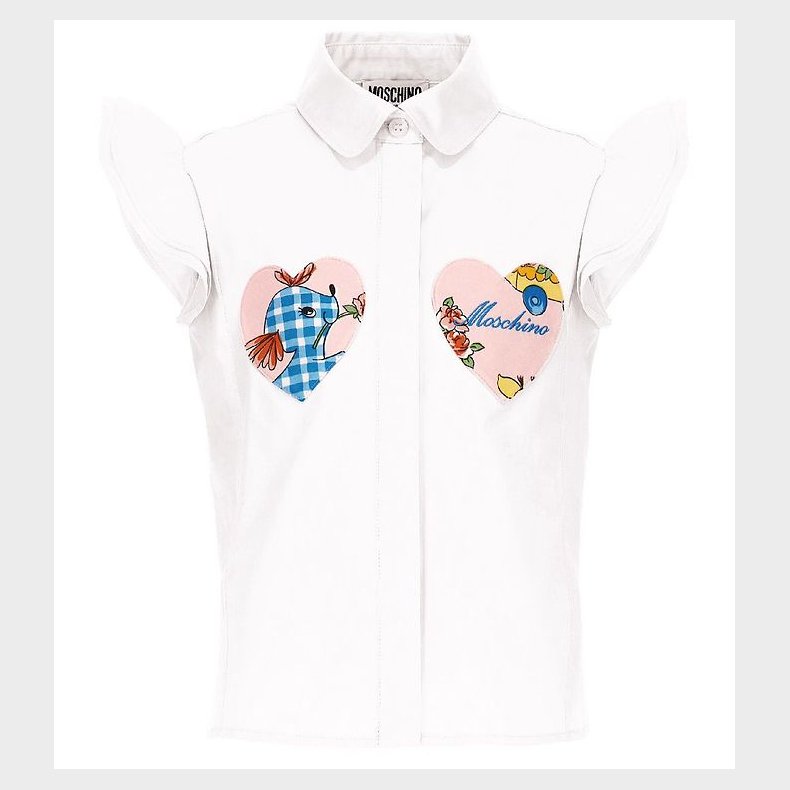 Moschino Skjorte - Hvid m. Hjerter