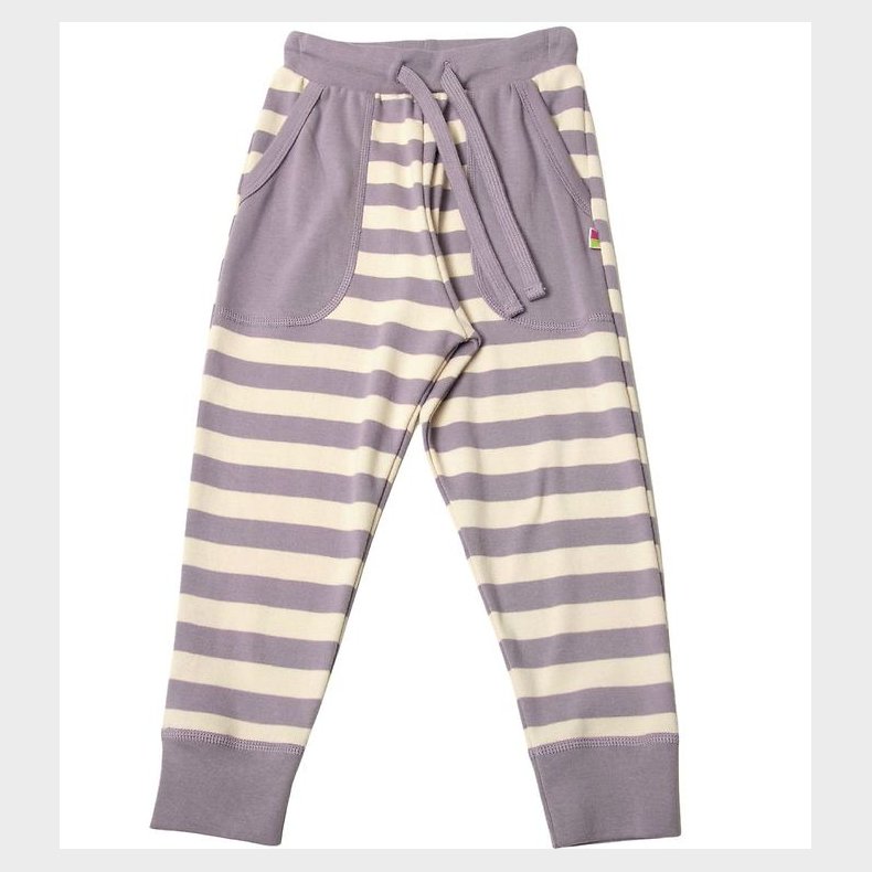 Katvig Bukser - Lilla/Beige Stribet
