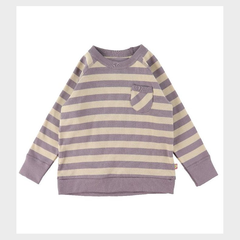 Katvig Bluse m. Lomme - Lilla/Beige Stribet