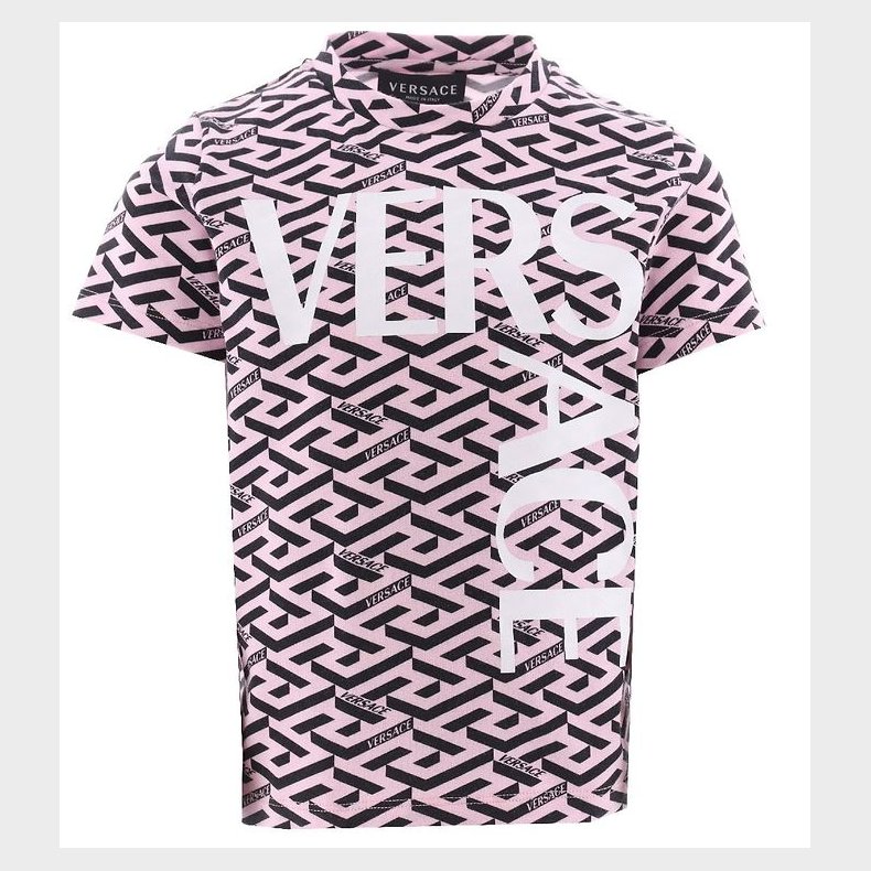 Versace T-shirt - Rosa/Sort m. Print