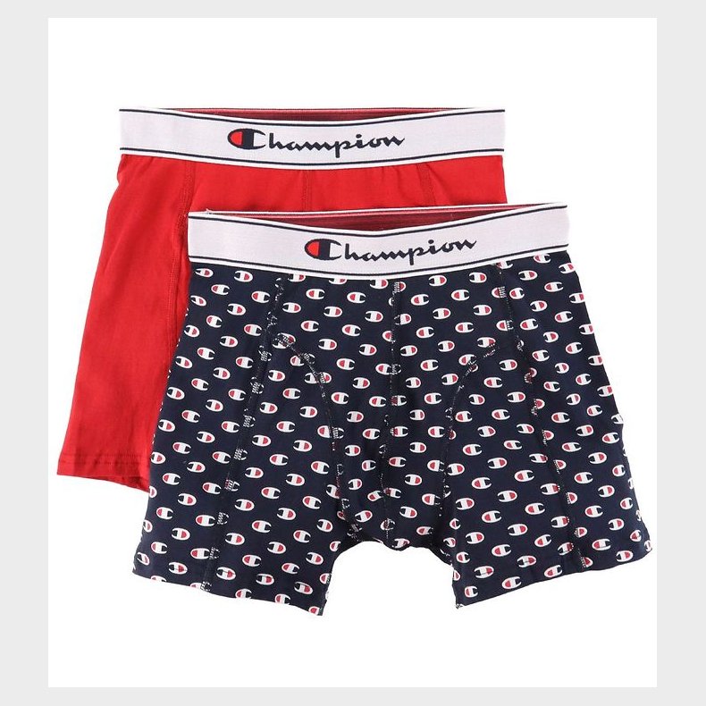 Champion Fashion Boxershorts - 2-pak - Rd/Navy m. Logoer