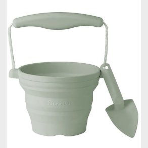 Scrunch Foldbar Spand m. Skovl - 11x9 cm - Sage Green