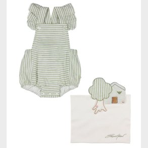 Emporio Armani Gaveske - Sommerdragt/Nusseklud - Grn/Hvidstrib