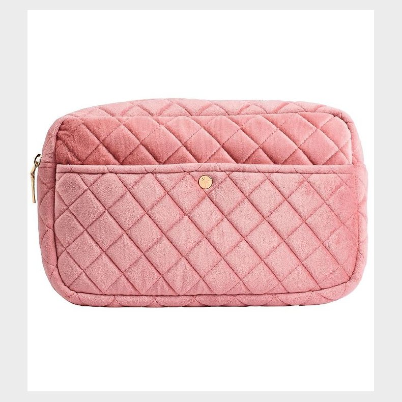 Fan Palm Toilettaske - Medium - Quiltet Velour - Rose Velvet