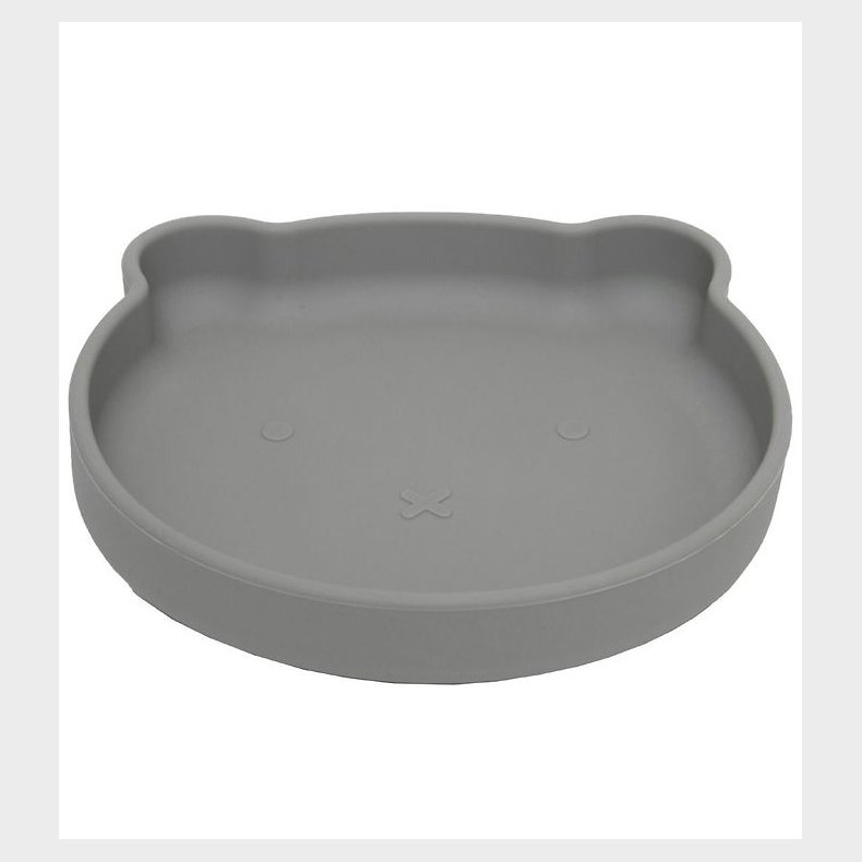 Petit Monkey Tallerken m. Sugekop - Silikone - Pewter Green