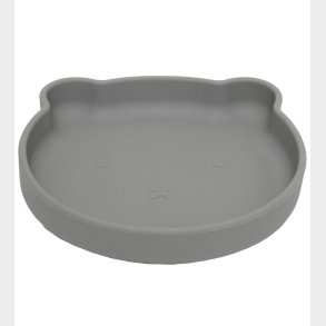 Petit Monkey Tallerken m. Sugekop - Silikone - Pewter Green