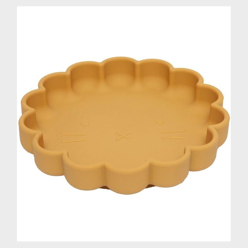 Petit Monkey Tallerken m. Sugekop - Silikone - Lion - Ochre