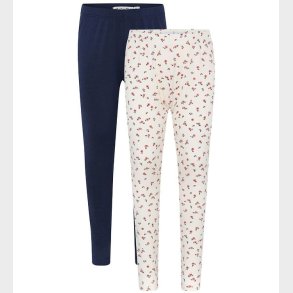 Minymo Leggings - 2-Pak - Offwhite/Navy