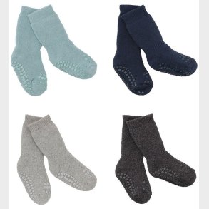 GoBabyGo Skridsikre Strmper - 4-Pak - Bl/Gr