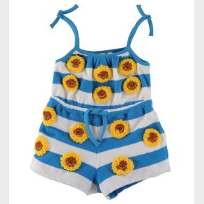 Stella McCartney Kids Buksedragt - Bl/Hvidstribet m. Blomster