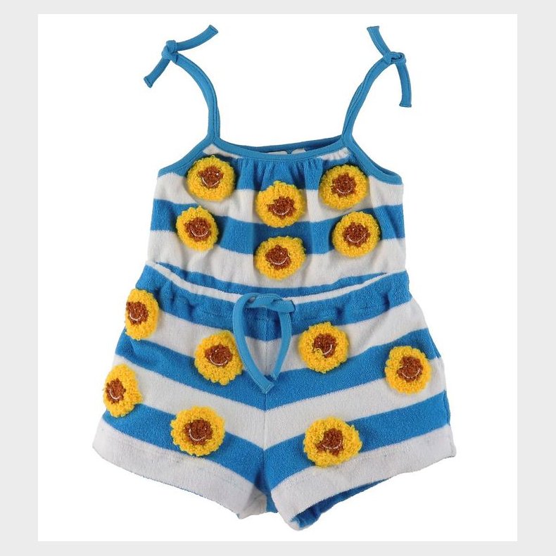 Stella McCartney Kids Buksedragt - Bl/Hvidstribet m. Blomster