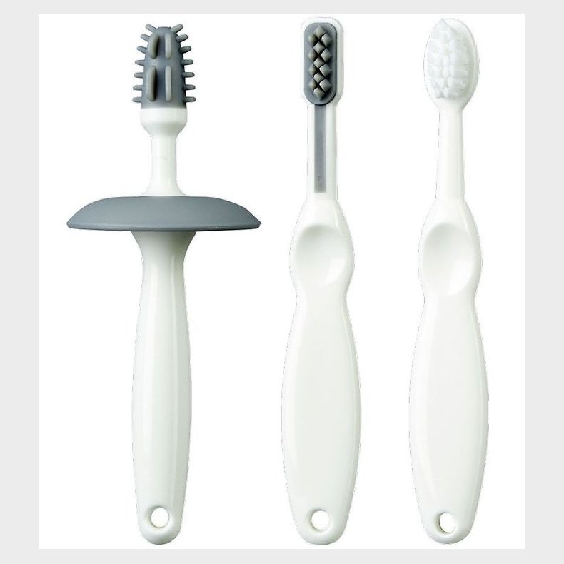 Mininor Tandb�rstes�t - 3 Dele - Hvid/Gr�