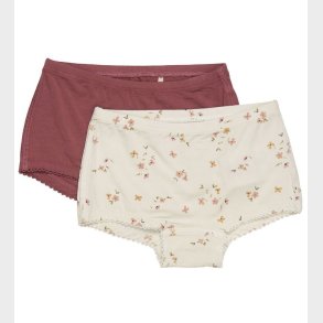 Minymo Hipsters - 2-pak - Bambus - Veiled Rose Flower/Rose Brown