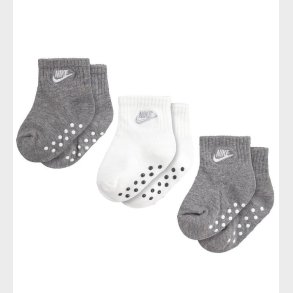 Nike Strmper - Core Futura Gripper - 3-Pak - Gr/Hvid