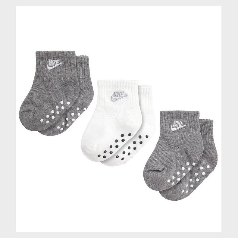 Nike Strmper - Core Futura Gripper - 3-Pak - Gr/Hvid