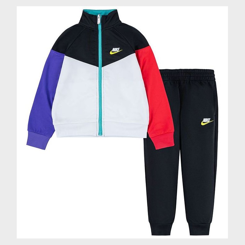 Nike Trningsst - Cardigan/Bukser - Blocked - Sort/Multifarvet
