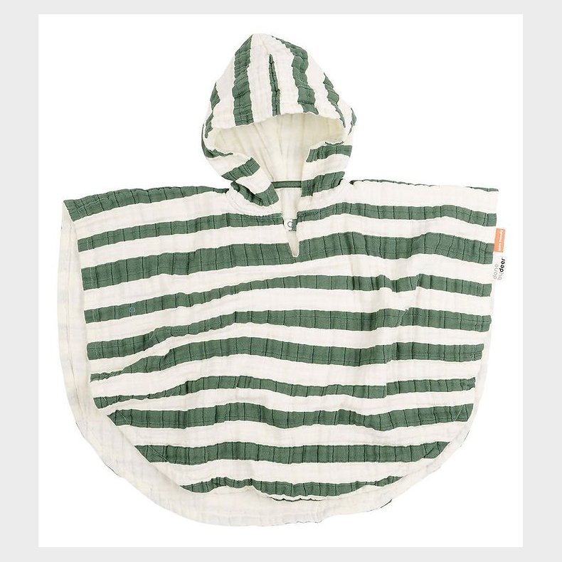 Done By Deer Badeponcho - Stripes Green