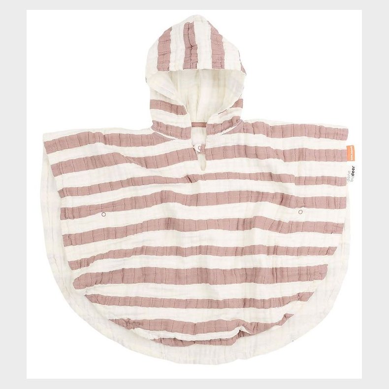 Done By Deer Badeponcho - 68x50 cm - Stripes Powder