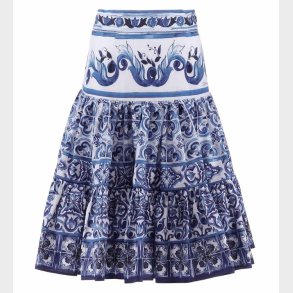 Dolce & Gabbana Nederdel - Blu Mediterraneo - Hvid m. Bl