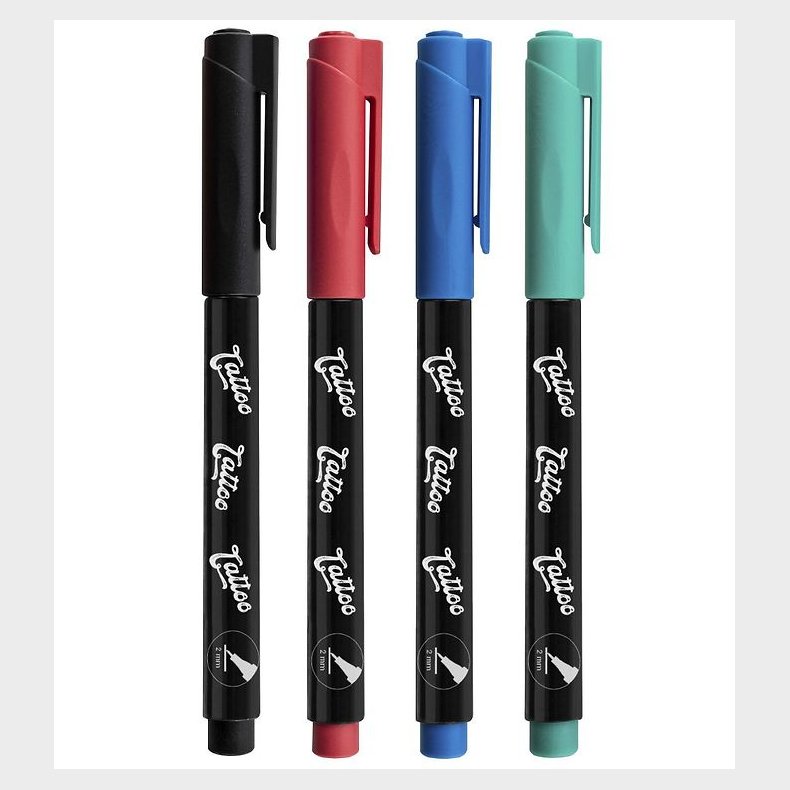 Eberhard Faber Tattoo Tusch m. Skabeloner - Kids - 4 Farver