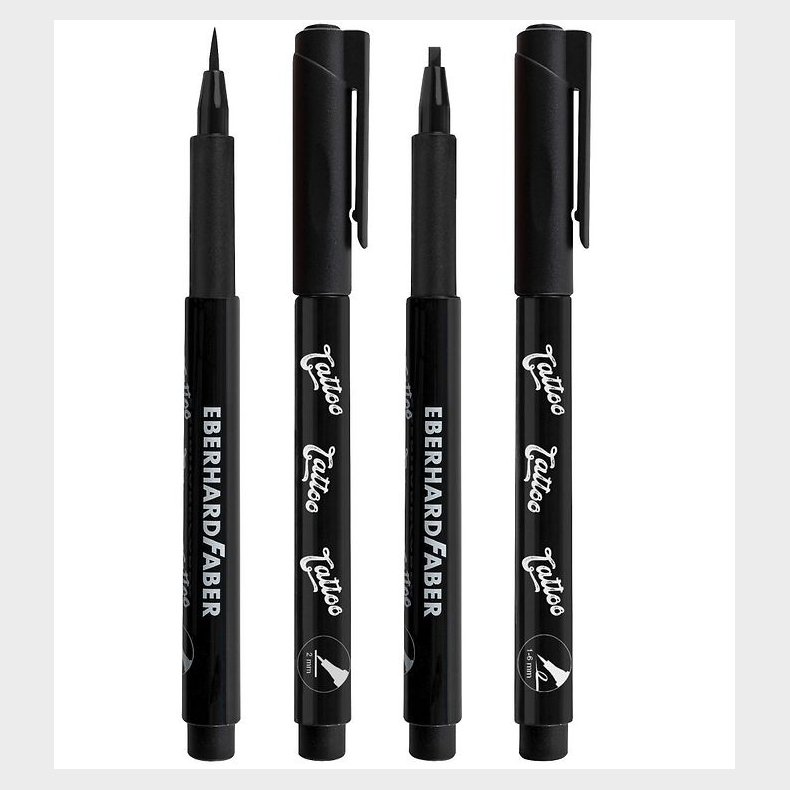 Eberhard Faber Tattoo Tusch m. Skabeloner - Skinlettering - 4 St