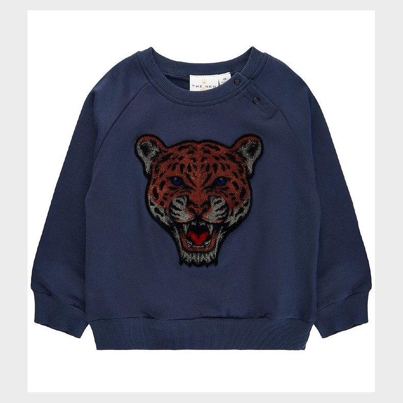 The New Siblings Sweatshirt - TnsDombat - Mood Indigo m. Leopard