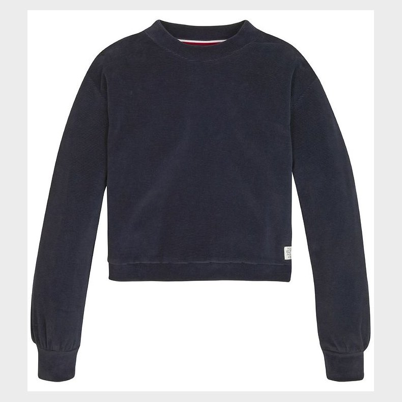 Tommy Hilfiger Velourbluse - Rib - Desert Sky