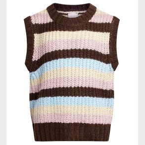 Grunt Vest - Strik - Martint - Sort/Beige/Rosa/Bl