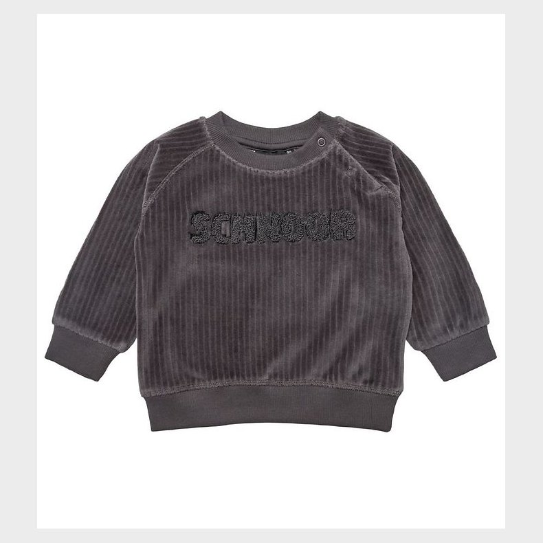 Petit by Sofie Schnoor Sweatshirt - Velour - Dark Grey Melange