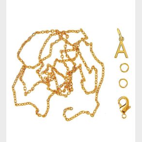 Me&My BOX Halskde m. Bogstav - A - Guldbelagt
