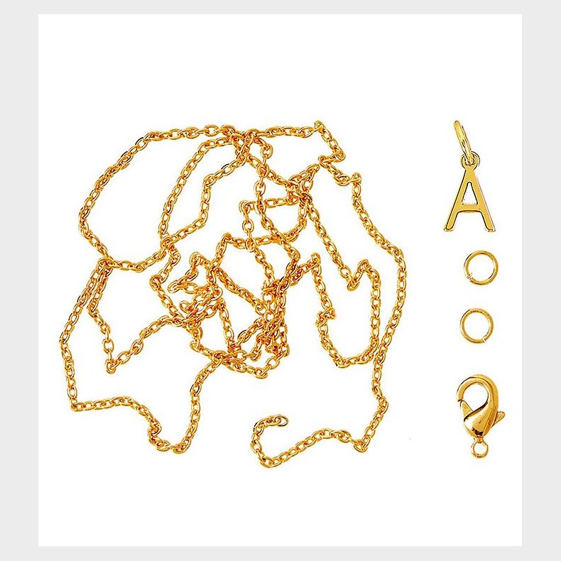 Me&My BOX Halskde m. Bogstav - A - Guldbelagt