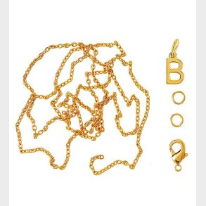 Me&My BOX Halskde m. Bogstav - B - Guldbelagt