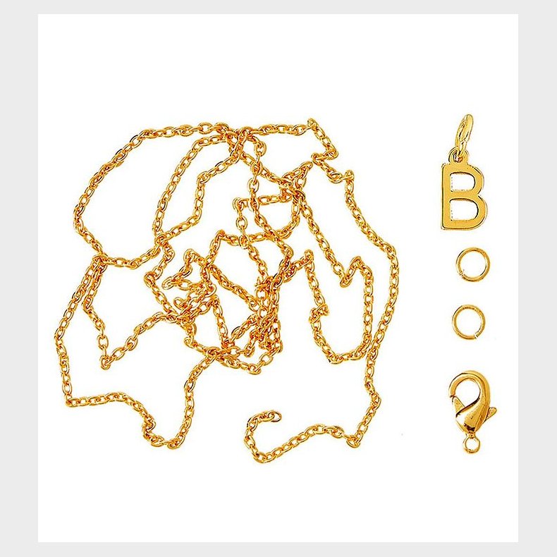 Me&My BOX Halskde m. Bogstav - B - Guldbelagt