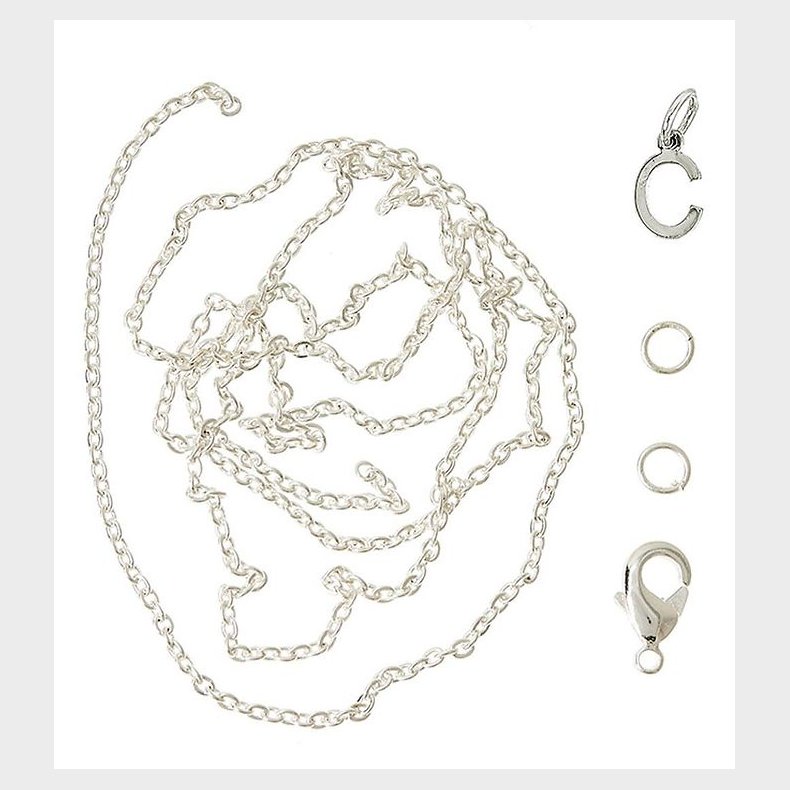 Me&My BOX Halskde m. Bogstav - C - Slvbelagt