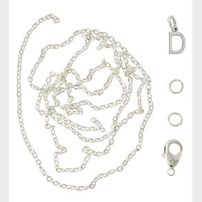 Me&My BOX Halskde m. Bogstav - D - Slvbelagt