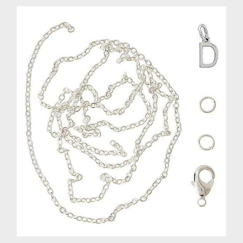 Me&My BOX Halskde m. Bogstav - D - Slvbelagt