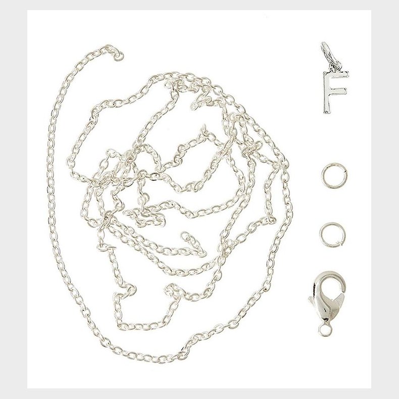 Me&My BOX Halskde m. Bogstav - F - Slvbelagt