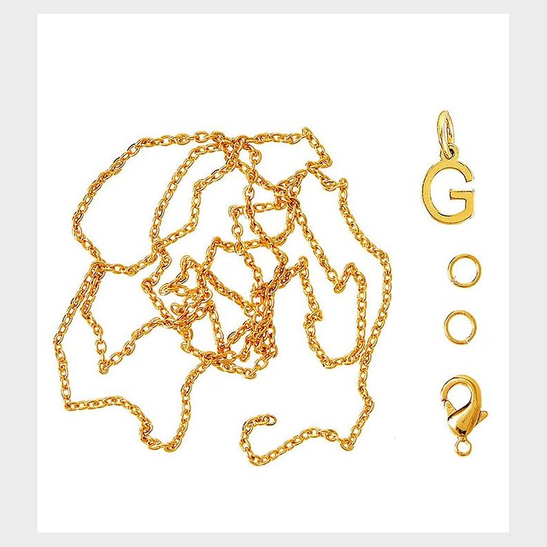 Me&My BOX Halskde m. Bogstav - G - Guldbelagt