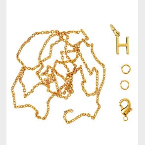 Me&My BOX Halskde m. Bogstav - H - Guldbelagt