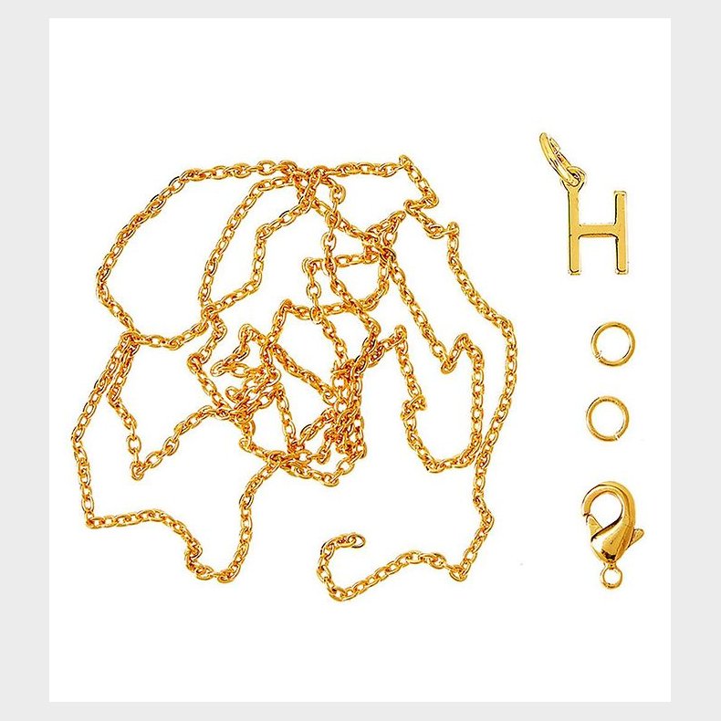 Me&My BOX Halskde m. Bogstav - H - Guldbelagt