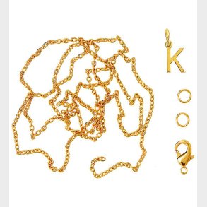Me&My BOX Halskde m. Bogstav - K - Guldbelagt