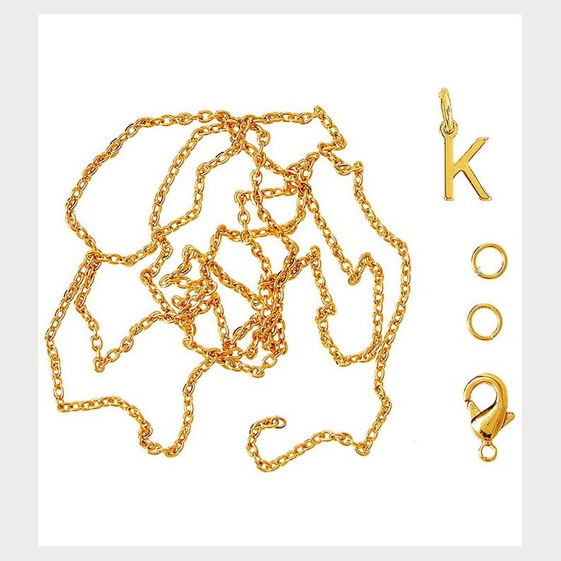 Me&My BOX Halskde m. Bogstav - K - Guldbelagt