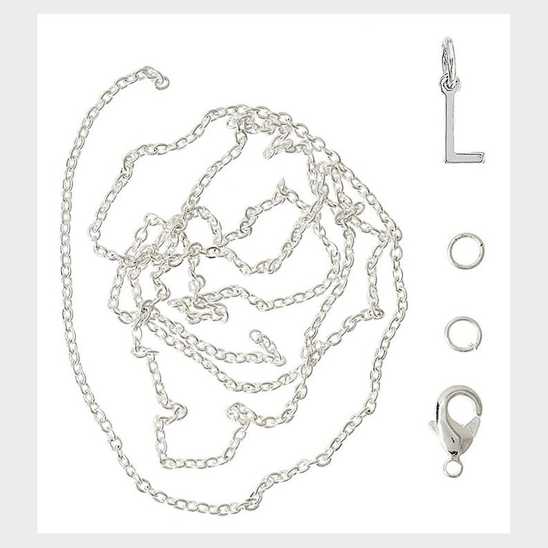 Me&My BOX Halskde m. Bogstav - L - Slvbelagt