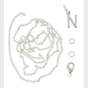 Me&My BOX Halskde m. Bogstav - N - Slvbelagt