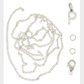 Me&My BOX Halskde m. Bogstav - P - Slvbelagt