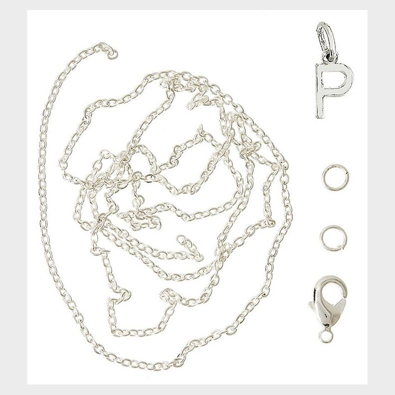 Me&My BOX Halskde m. Bogstav - P - Slvbelagt