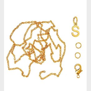 Me&My BOX Halskde m. Bogstav - S - Guldbelagt